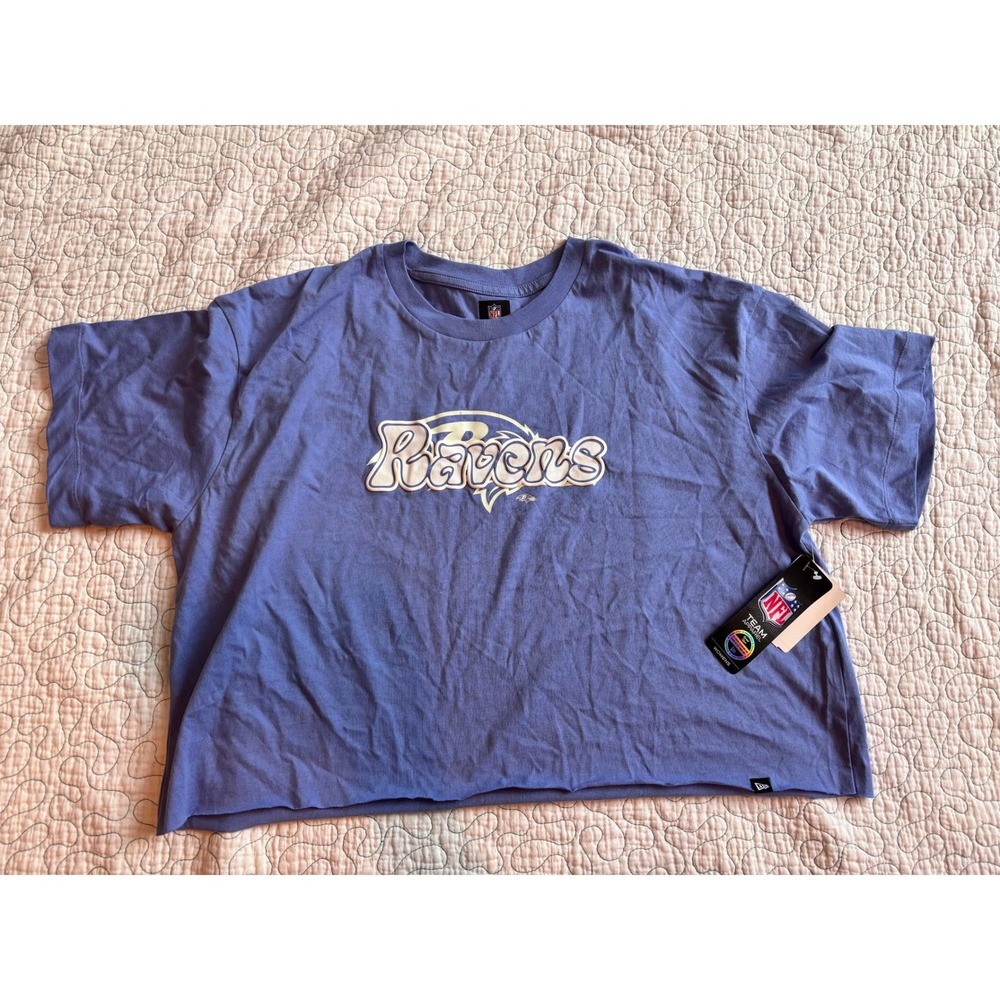 New Era NFL Baltimore Ravens UV Color Changing Ink Glow Crop Top Womens Large